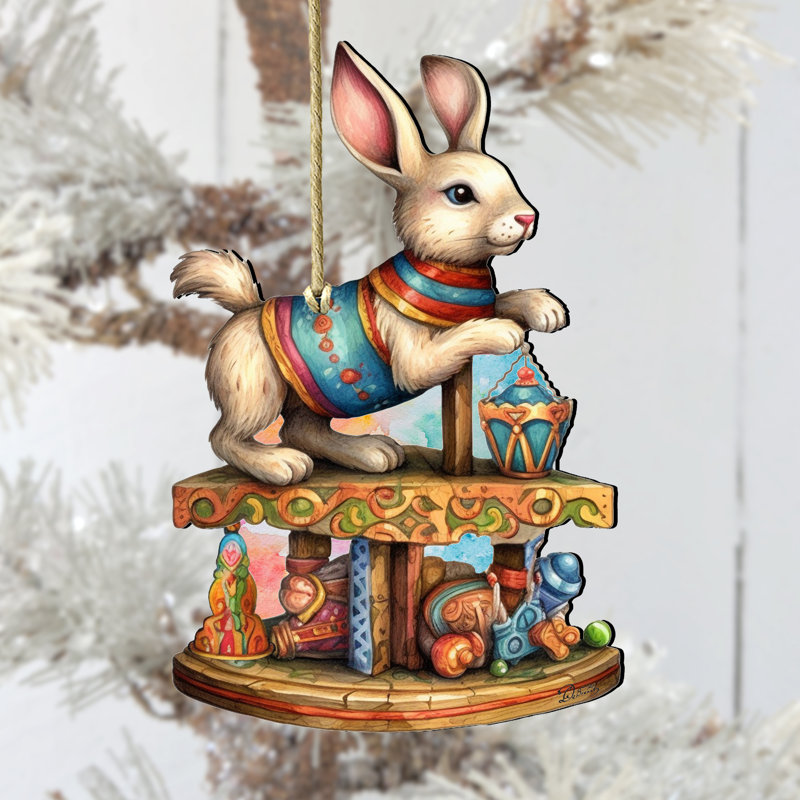 5.5'' Wood Hanging Figurine Ornament