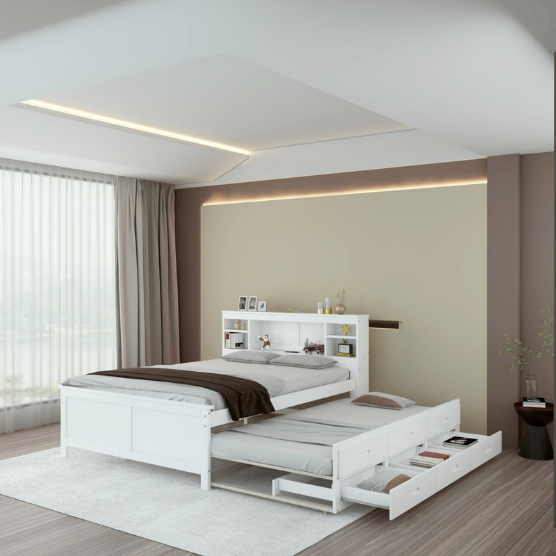 Delway Bookcase Bed, Full / Double, White