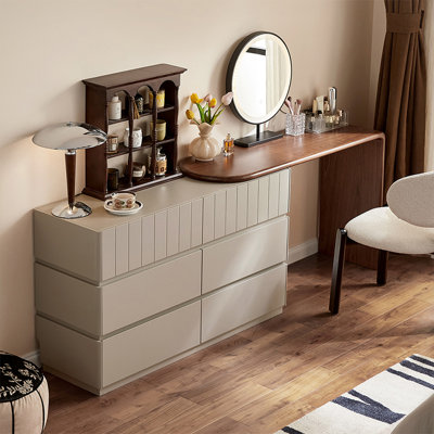 Makeup Vanity with Light mirror,6 drawers