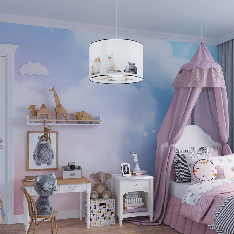 1 - Light White Pendant, 28cm H x 33cm W x 33cm D