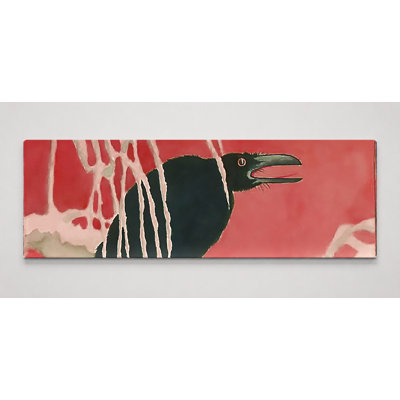 Corbeau sur une branche - art mural panoramique sur toile