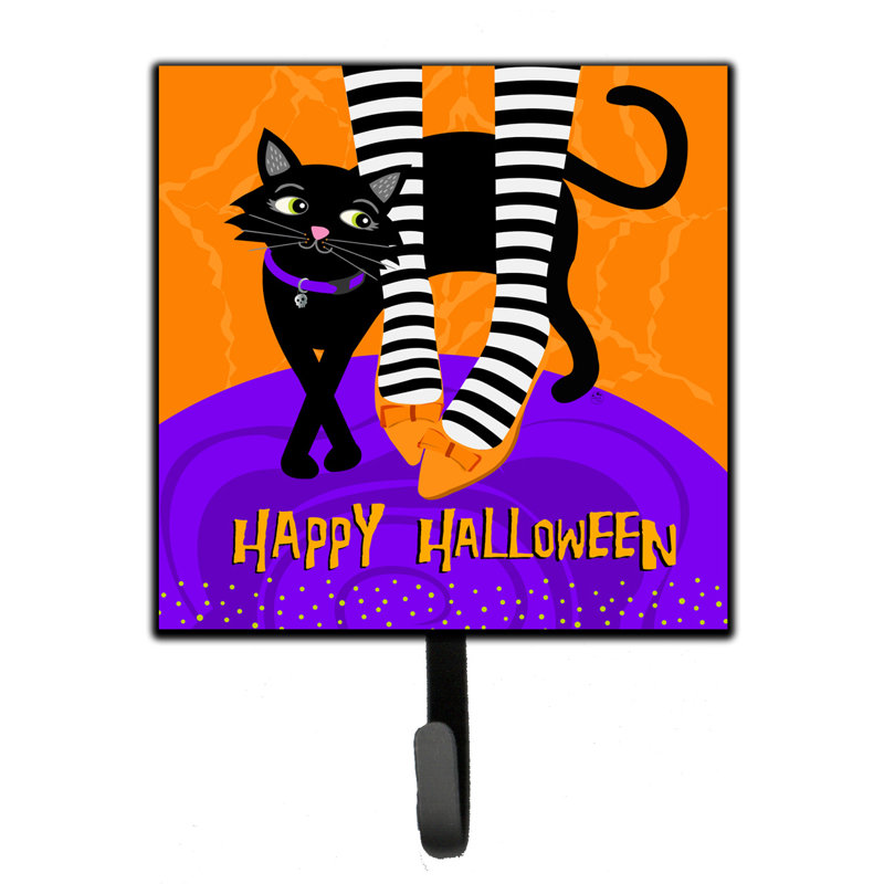 Organisateur de la clé murale en pieds d’halloween avec crochets clés Bednar