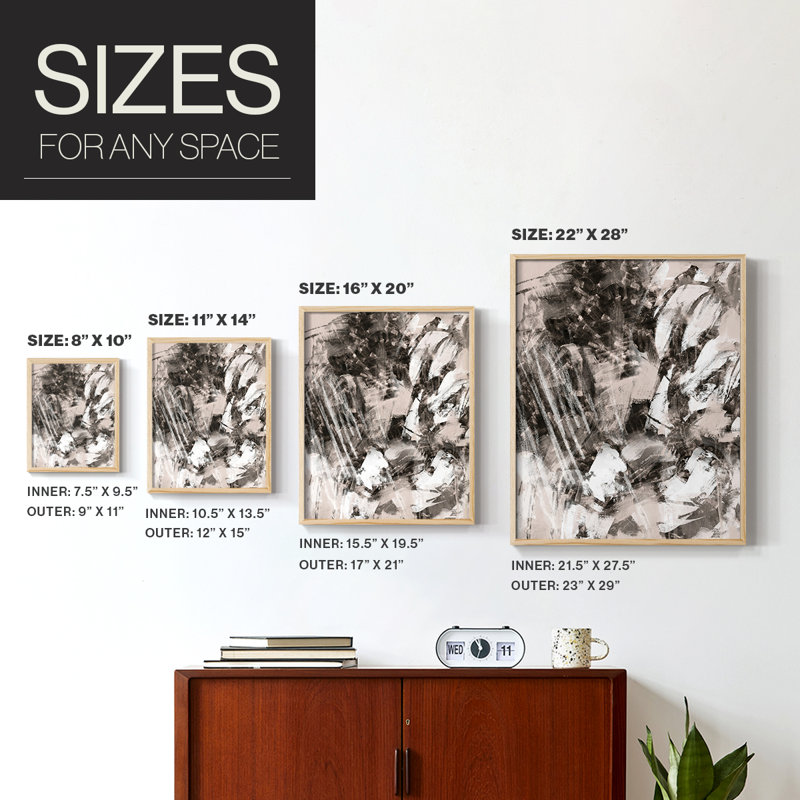 Blush Blackboard I Framed Print - Solid Wood, H 11 po x l 9 po