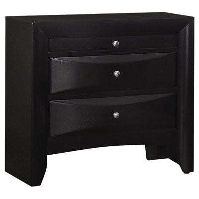 Briana 2-Drawer Nightstand Black