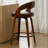 Modern Faux Leather Swivel 26'' Stools, Bucket Seat Counter Stools with Wood Frame-122503866-119858573