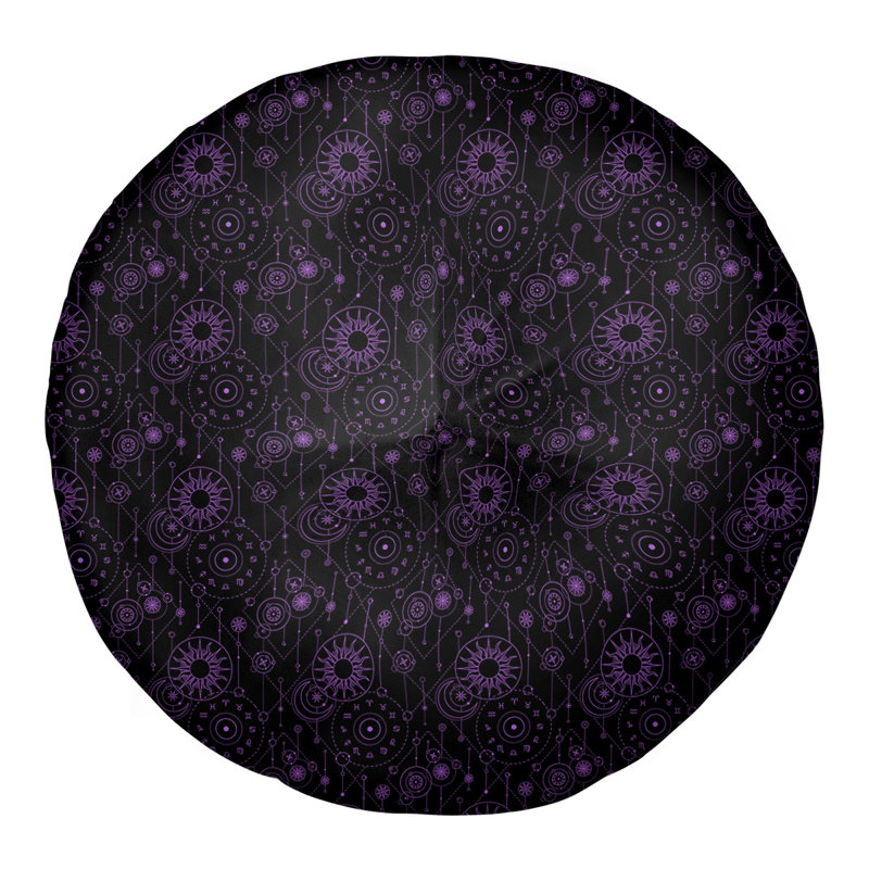 Coussin de sol Katelyn Elizabeth, 30 po x 30 po, Noir / mauve