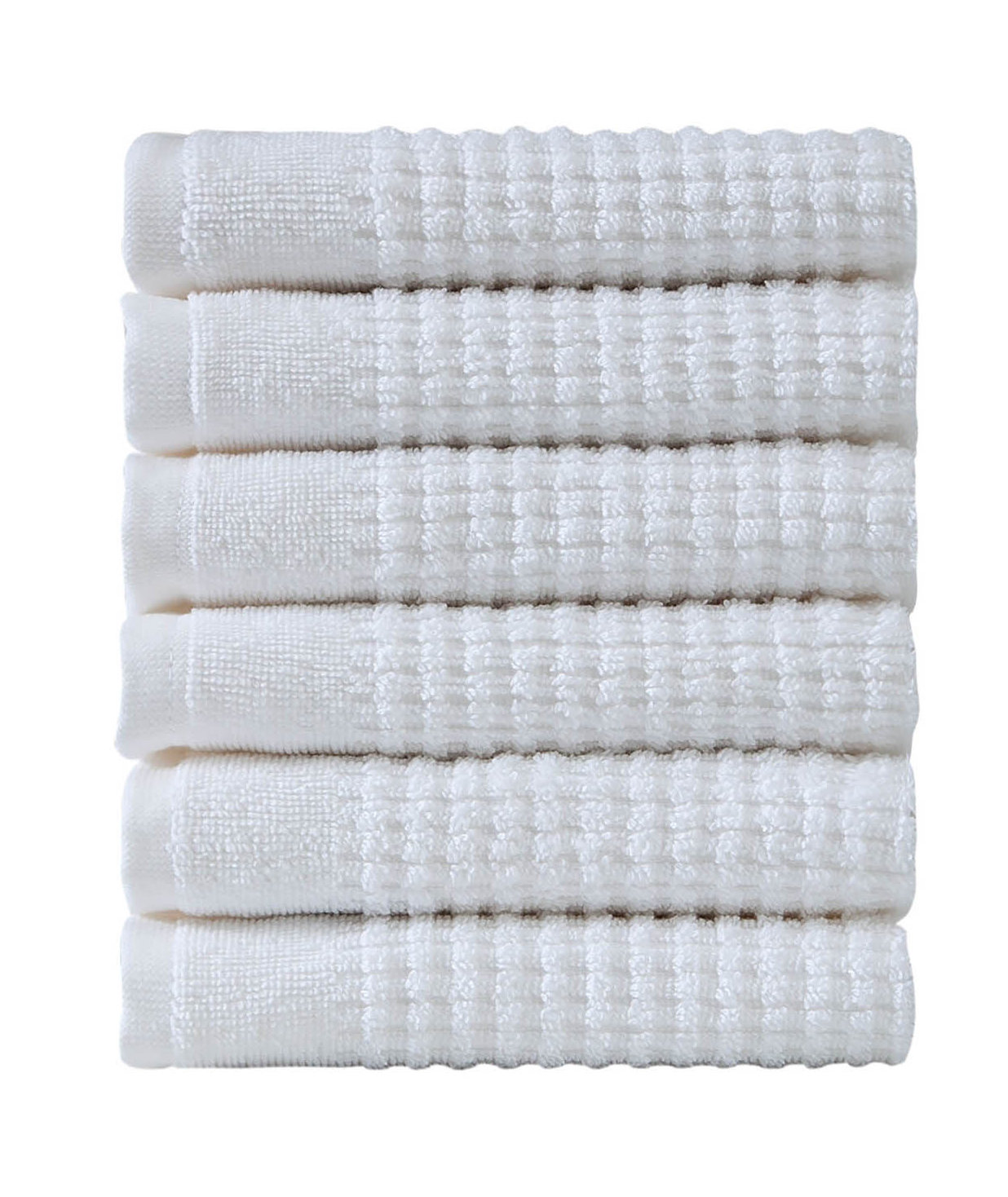 Earline 6-Piece Turkish Cotton Washcloth Set, White