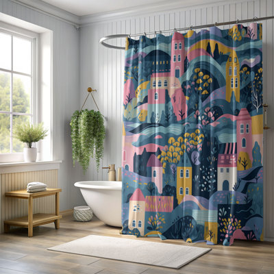 Vivid Village - Premium Shower Curtain