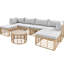 Balcon modulaire toutes saisons - 7 modulaires avec coussins et coussins 7 pièces d'extérieur différents pour le jardin, la cour