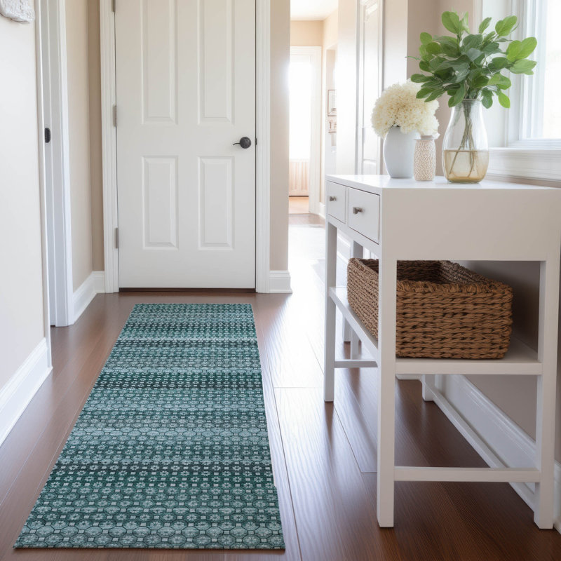 Premium Machine Washable Elize AMF1419 Stripes Rug, Runner 2'3" x 7'6"