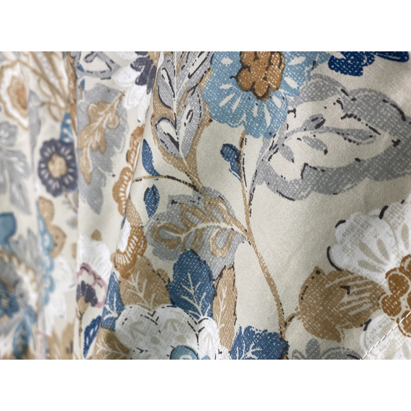 Boho Sateen Floral Duvet Cover, King Duvet Cover + 2 King Shams