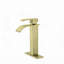Robinet de lavabo de salle de bain à poignée simple en acier inoxydable brossé avec flux laminaire-134464599