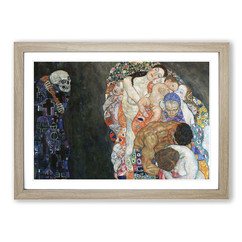 Death and Life by Gustav Klimt - Framed Print, 27cm H x 36cm W x 2cm D, Oak Framed