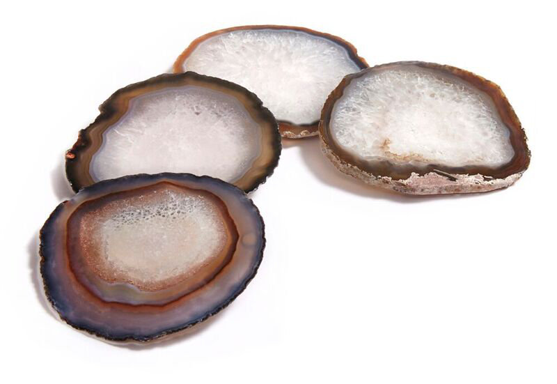 Anna New York Agate Round Coaster, Natural Agate