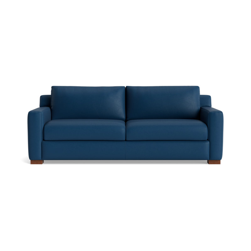 Catalina Leather Sofa (85") , Leather - Deep Blue