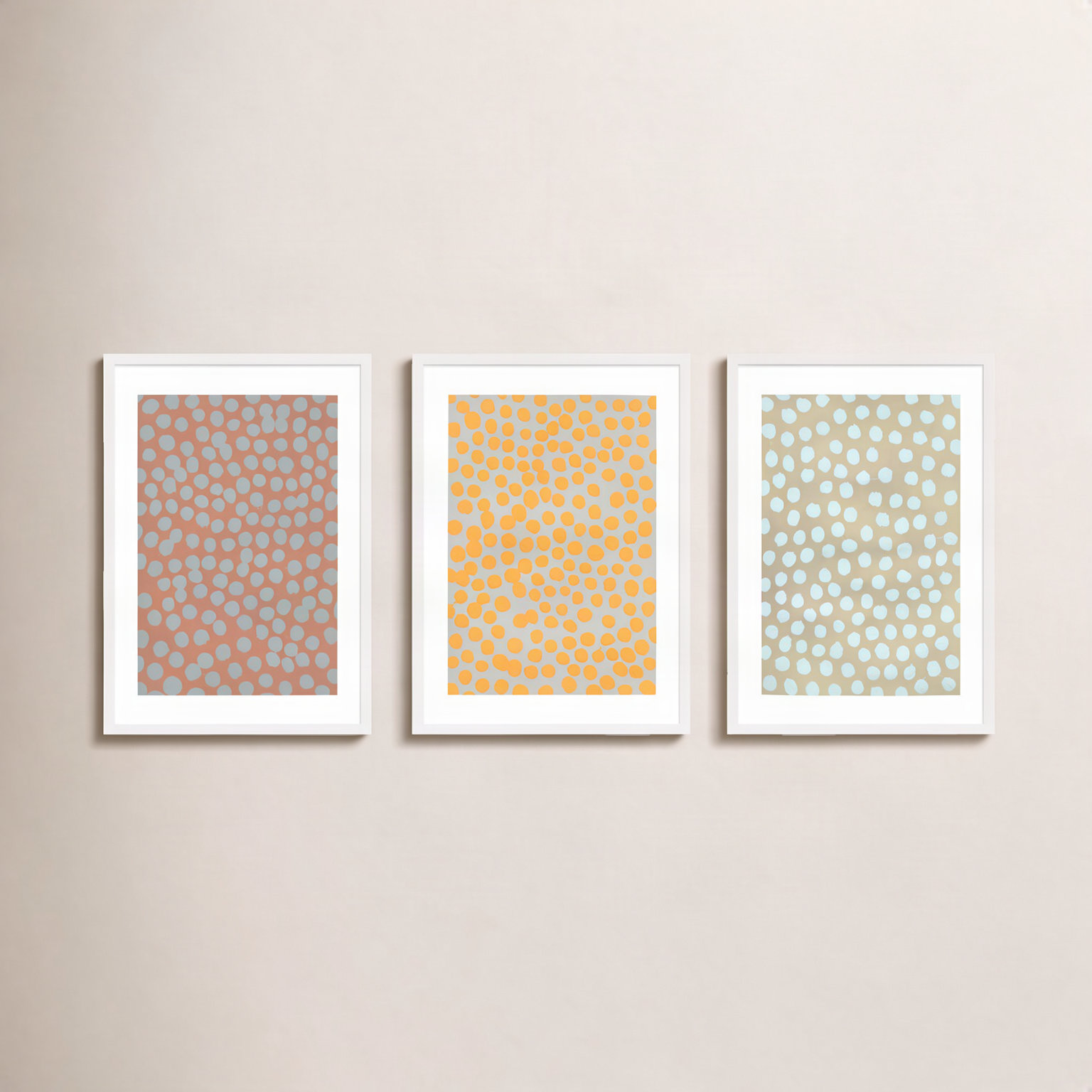 Navi "Affinity 4" 3-Piece Painting Set, 25" H x 17.5" W x 1.25" D, White