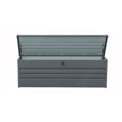 260 Gallon Metal Outdoor/Patio Deck Box Waterproof, Extra Large Patio Storage Box With Lockable Storage Containers For Patio Furniture Cushions, Pool Accessories, Garden Tools