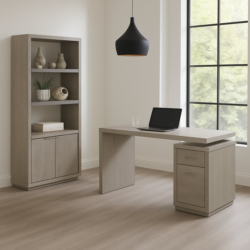 Bureau moderne à 3 tiroirs Solstice, Blanc