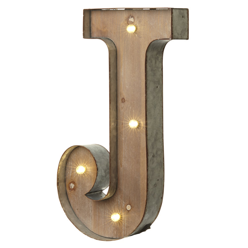 Della Text & Numbers Letter Block, J