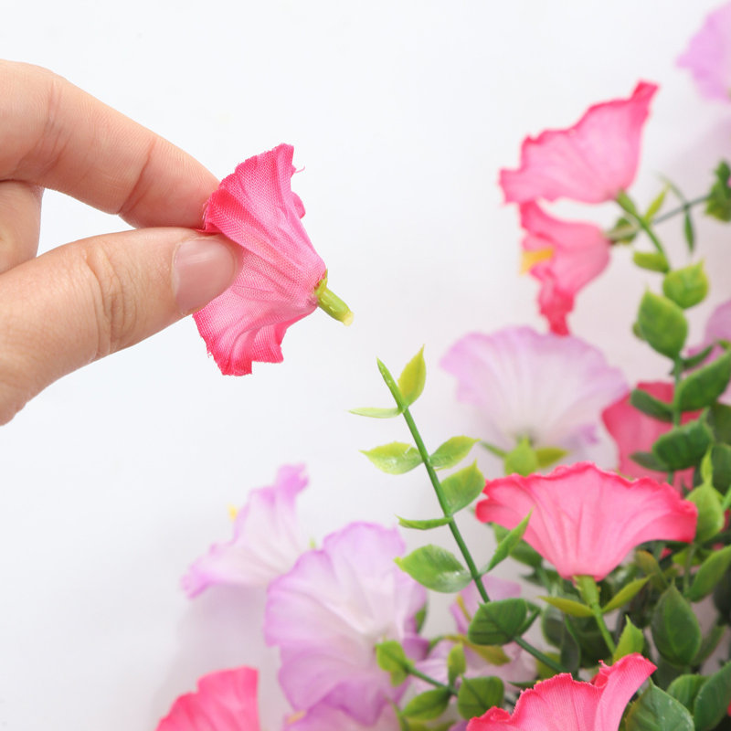  Guirlande Artificielle Morning Glories avec feuilles d'eucalyptus