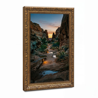 Red Rock Canyon Path at Sunset Canvas Wall Art