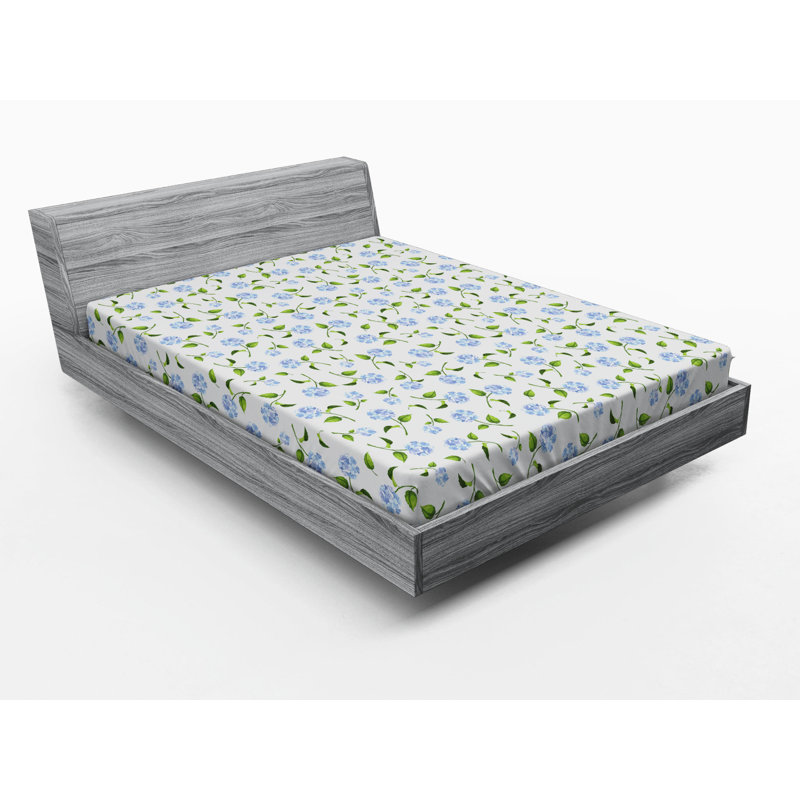 Microfiber Floral Fitted Sheet, Full Fitted Sheet