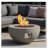 Outdoor Round Propane Fire Pit Table 28-inch,40,000 BTU Fire Pit Bowl,Light Concrete Propane Fire Pit with Free Lava Rocks,Rain Cover and Burner Lid