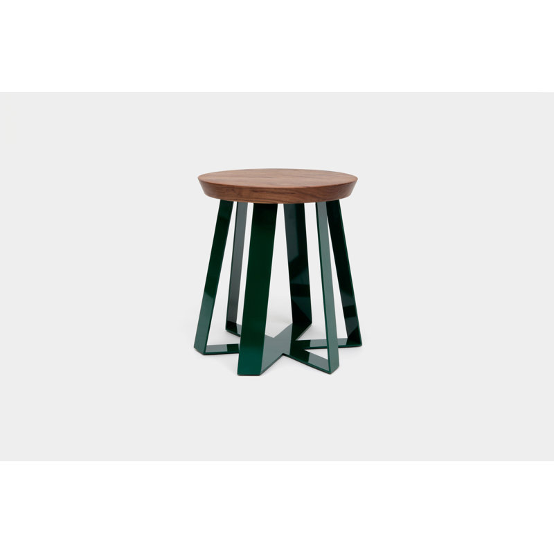 ARS Accent Stool, Green, Walnut