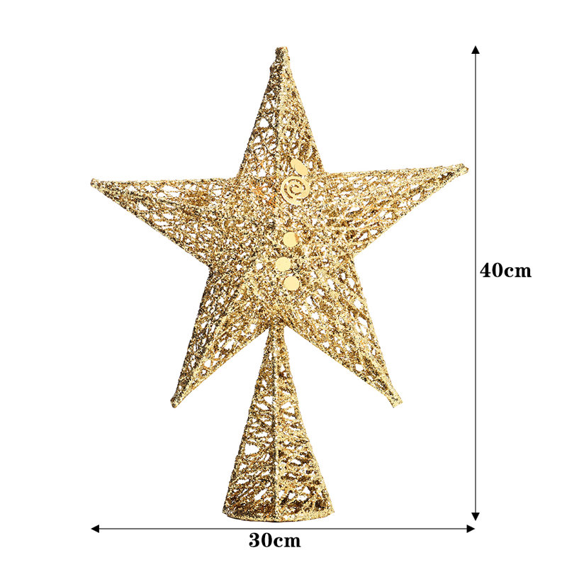 Metal Other Tree Topper, Gold, 40cm H x 30cm W x 30cm D