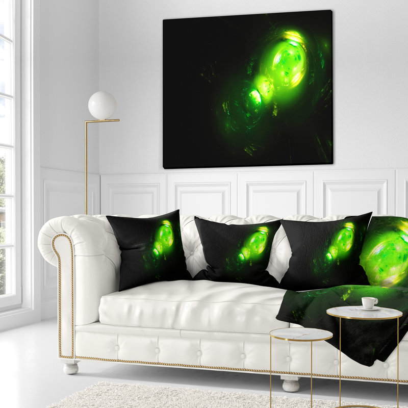 Bulles d'air sous l'eau - Coussin imprimé abstrait, 16 po x 1 po, Coussin décoratif