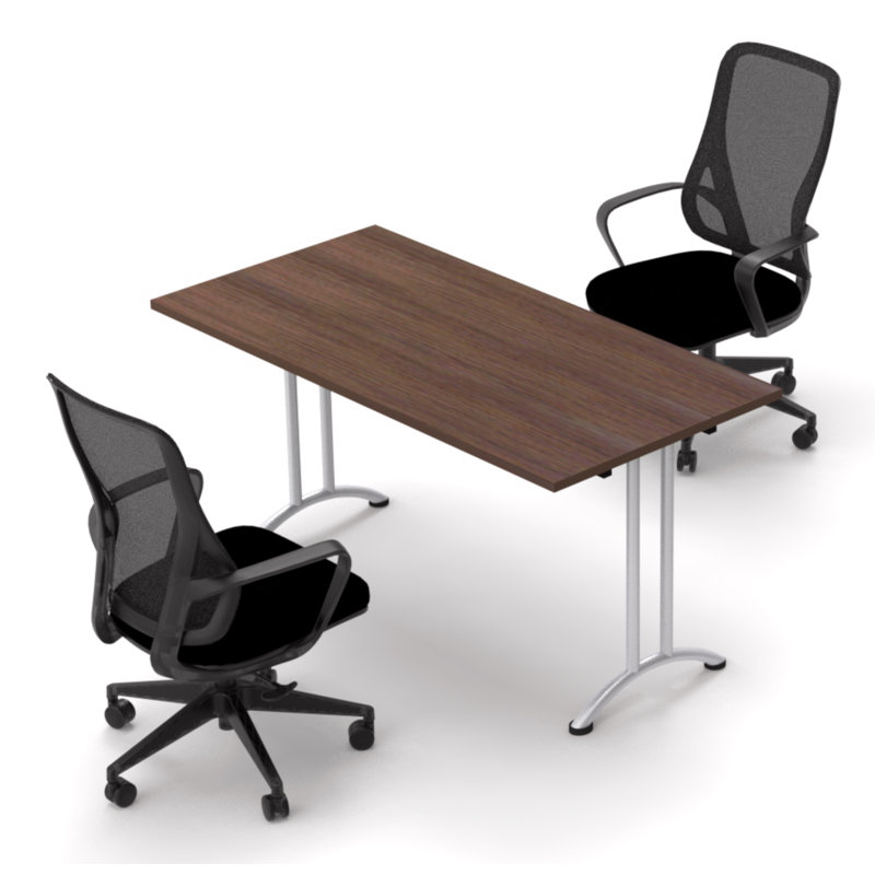Hadden 2 Person Conference Meeting Table with 2 Chairs Complete Set, Java