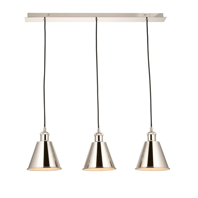 Hauke 3 - Light Bright Nickel Kitchen Island Pendant