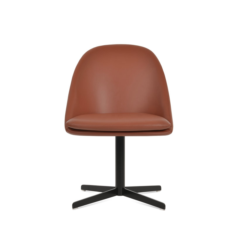Chaise d'appoint pivotante 4 étoiles Avanos, Noir, Cannelle