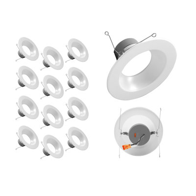 6'' Selectable Color Temperature 10.26 Watt Dimmable Air-Tight LED Retrofit Recessed Lighting Kit