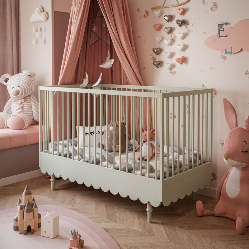 Cot Bed Gunulf for Baby's, Olive