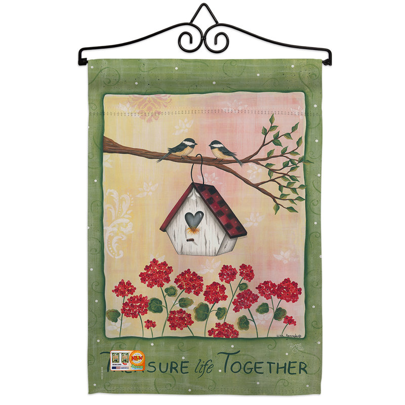 Coussin décoratif à 2 faces en polyester 19 x 13 po treasure life together impressions ensemble de drapeaux