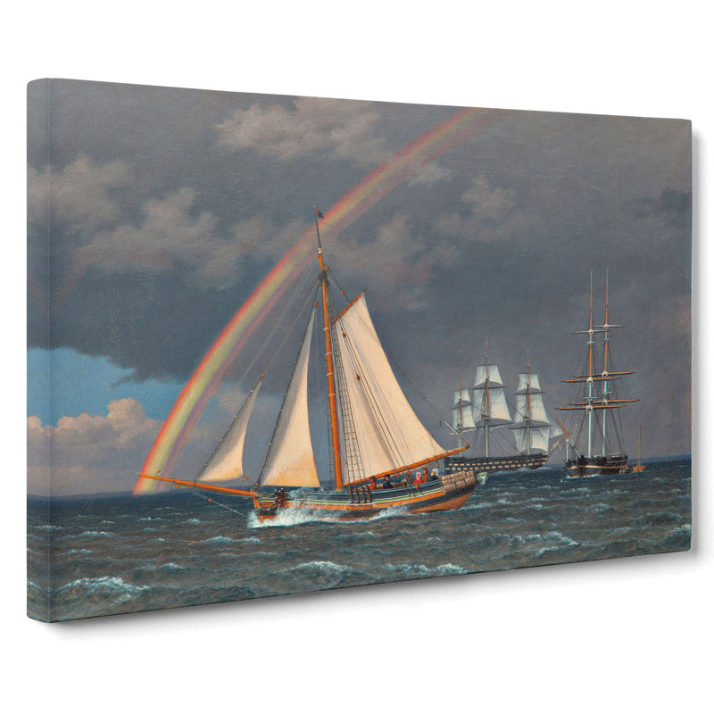Rainbow At Sea by Christoffer Wilhelm Eckersberg - Wrapped Canvas, 40cm H x 60cm W x 3cm D