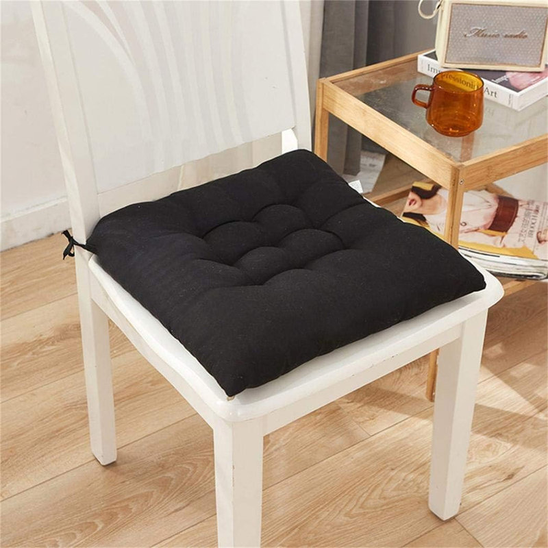 4Pcs Soft Thicken Tatami Seat Cushion, Black