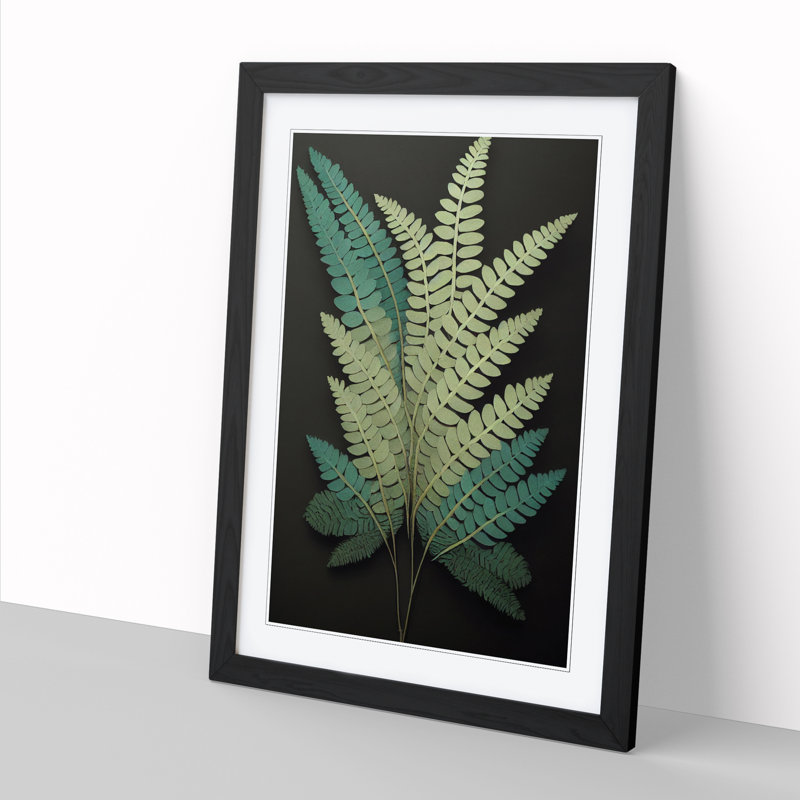 Adein Fern Leaf Layers Vol.3 - Picture Frame Print, 34cm H x 25cm W x 2cm D, Walnut