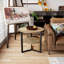 Table de bout ronde avec rangement, table d'appoint Farmhouse Circle pour le salon, table de chevet à 2 niveaux en bois massif, plateau de table en bois naturel et structure en métal noir, P 25,2 po x H 24 po