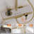 12" Rainfall Shower System, 3-Function with Waterfall Tub Spout & 3-Mode Handheld, Brushed Gold, CUPC Certified-125033871