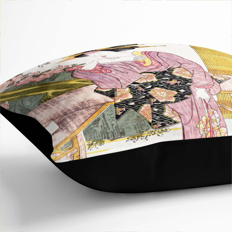Square Throw Cushion, 40cm H x 40cm W x 15cm D, Black