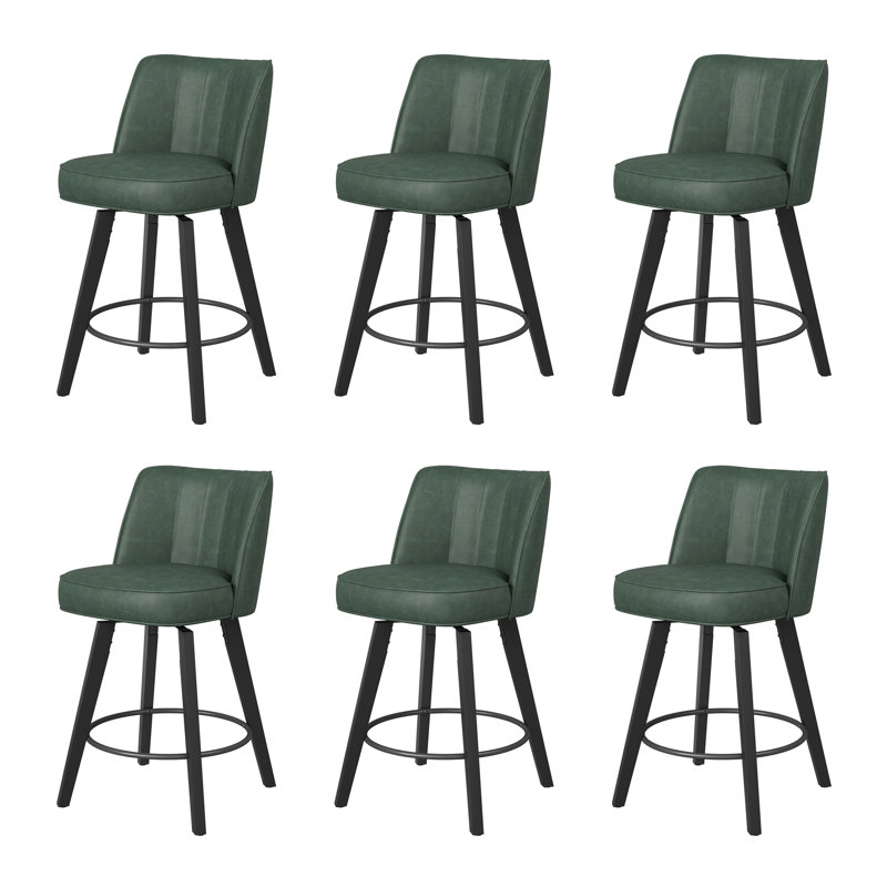 Tabouret pivotant H 26 po Malling, 6, Siège vert / cadre noir