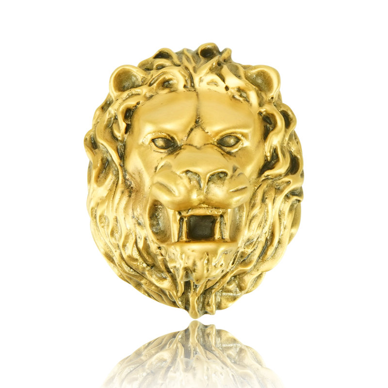 LION IN WINTER KNOB FLORENTINE, Gold