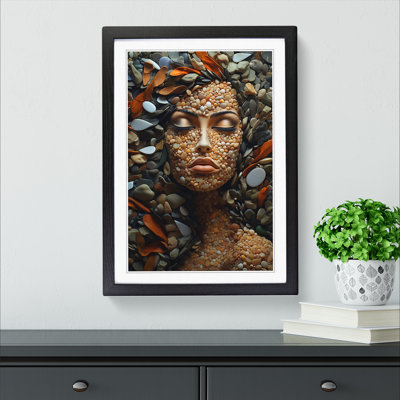 Pebbles Informel No.2 - Single Picture Frame Print on Wood