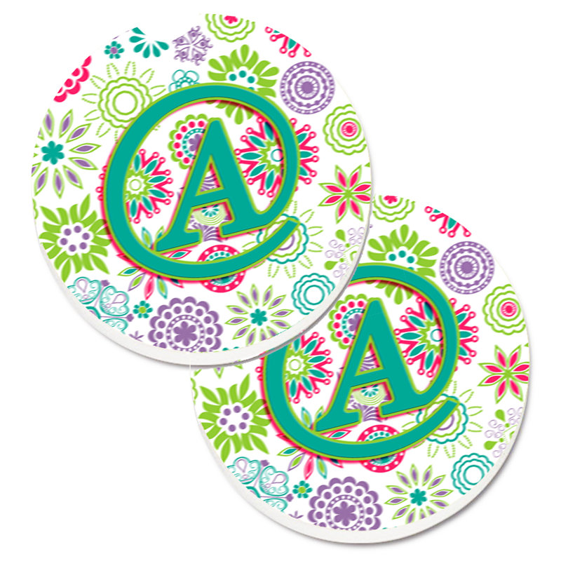 Sous-verre voiture de voiture fleurs initial, A