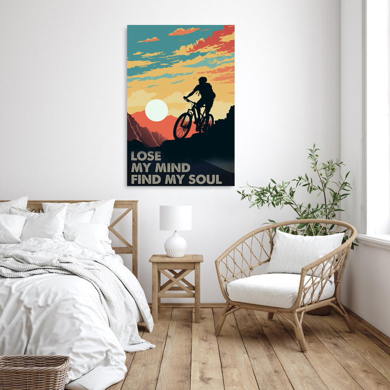 Mountain Biking Lose Your Mind - 1 pièce, impression sur toile tendue, H 36 po x l 24 po x P 1,25 po