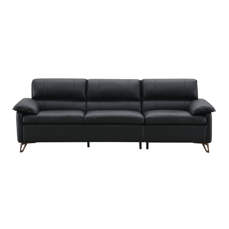 Eilene Black Top Grain Leather Sofa