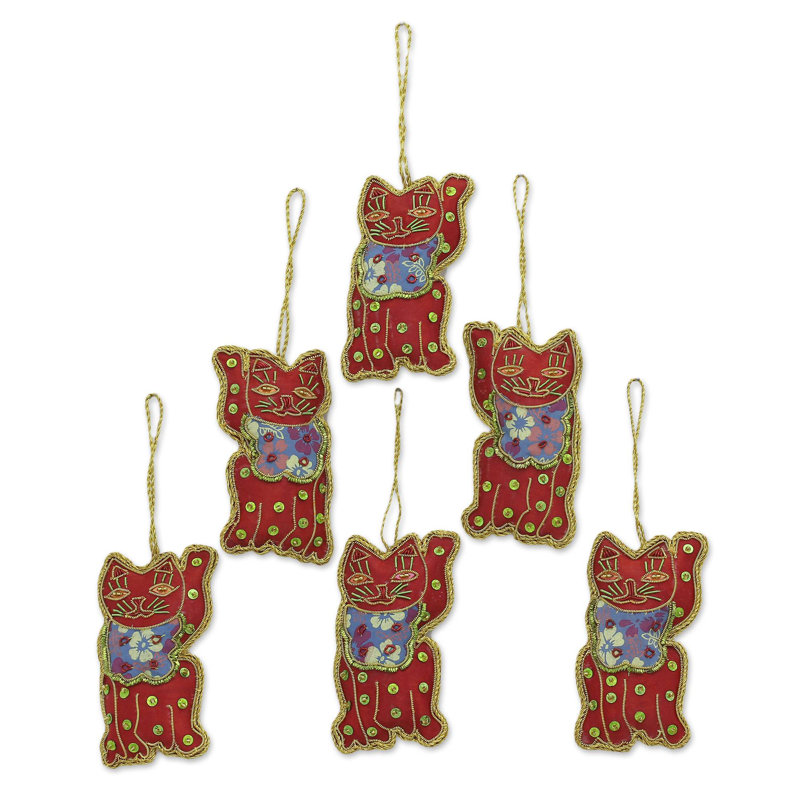 Figurine suspendue à billes à robinet chats