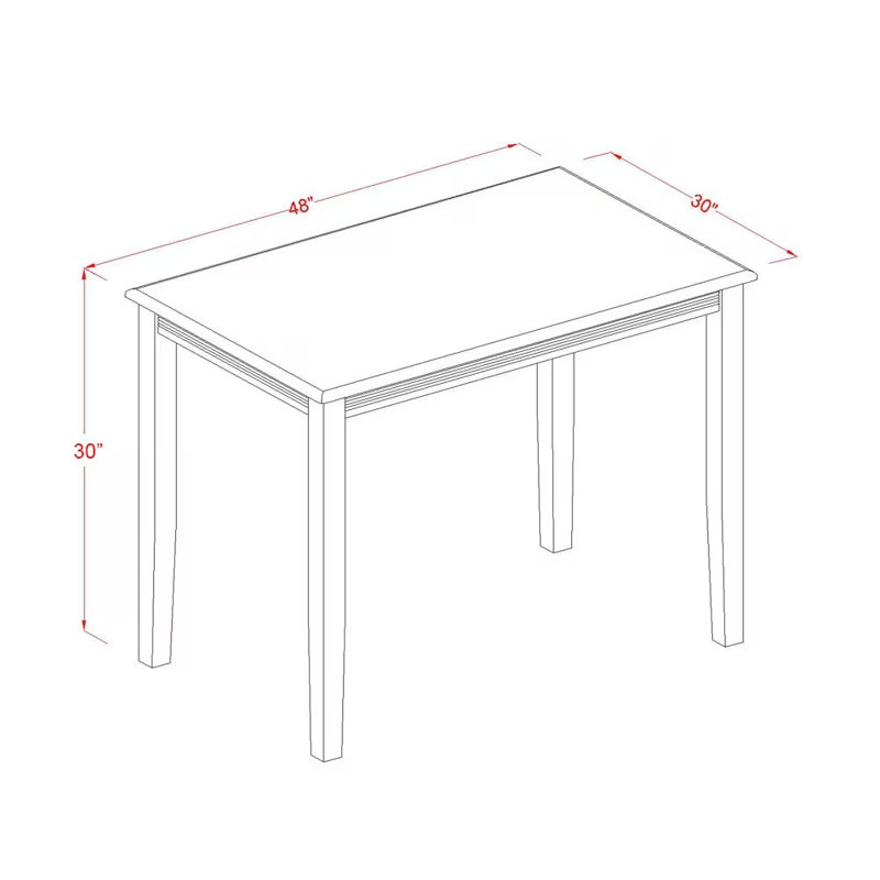 Ensemble de table de salle à manger 5 pièces composé d'une table de cuisine rectangulaire et de 4 chaises, noyer antique